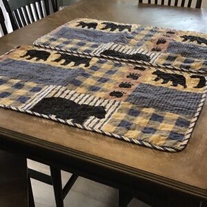 Virah Bella Blue & Yellow Bear Lodge Plaid Quilted pillow/bench shams.